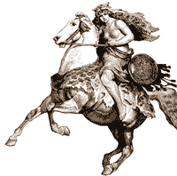 half-naked woman on rearing white horse -- Freudian  imagery?
